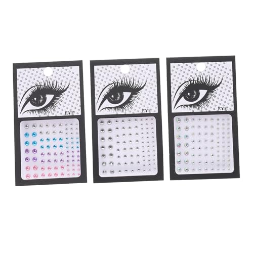 BESTYASH Edelsteine Selbstklebend für Augenwinkel 3 Satz Gesichtssteine Maniküre Dekorationen Reusable Strass Aufkleber für Make Up Bastelprojekte von BESTYASH