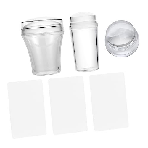 BESTYASH 3 Sätze Siegelsatz siegelstempel Briefmarke Nagelknipser Nagelpolitur Nagelstanzwerkzeug Werkzeuge zum Stempeln von Nägeln Nagel Stempel Plastik Transparent von BESTYASH