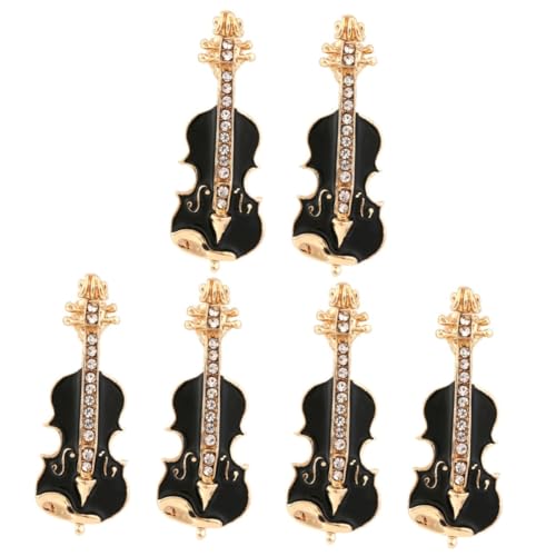 BESTYASH 3 Sätze Violine Brosche Stifte Broschennadel Trendy Emaille Kleidung Musik Violin Brosche Violine Brustnadel Geigenbrosche Pin Geigenbroschen Legierung Schwarz 2 Stück * 3 von BESTYASH