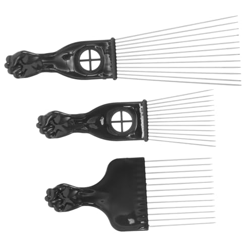 BESTYASH 3 Stck. Dekorativer Kamm Werkzeug Männer klein neckender Kamm Styling Pick für Haare Haarpicks Friseur Haar Pick Haarpickel aus Metall Haarpickel für lockiges Haar Plastik von BESTYASH