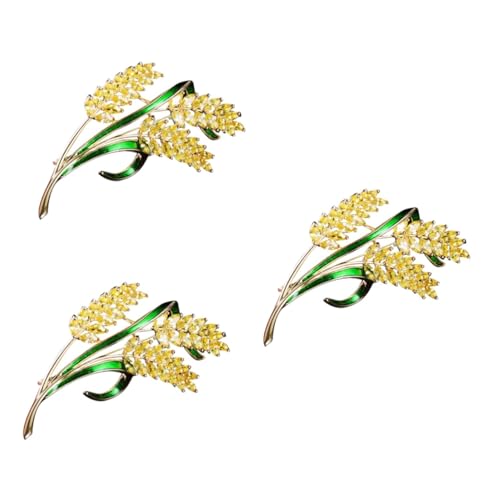 BESTYASH 3 Stk Weizen ohr brosche Broschennadel Brautjungfernbrosche Ansteckblume Clips Abzeichen Brosche abstecknadeln bescherung weihnachten Breastpin-Party Retro-Brustklammer Kupfer von BESTYASH