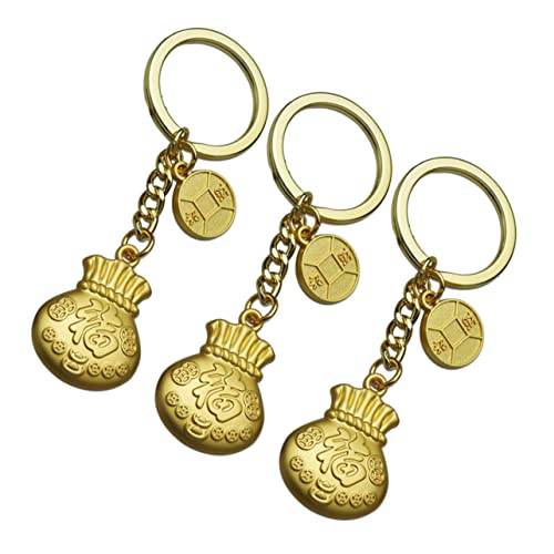 BESTYASH 3 Stück 2020 Neujahr Anhänger Feng-Shui-reize Feng-Shui-schlüsselanhänger Reichtumszauber Glücksbringer Schlüsselanhänger Schlüsselhalter Glück Schlüsselanhänger Golden von BESTYASH
