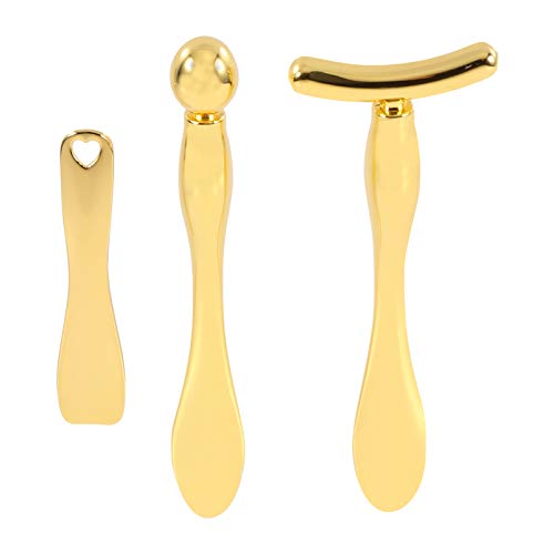 BESTYASH 3 Stücke Multifunktionale Augenmassage Löffel Kosmetiklöffel für Gesichtscreme Augenpflege Massage Stick Metall Make Up Löffel für Zuhause und Schönheitssalon von BESTYASH