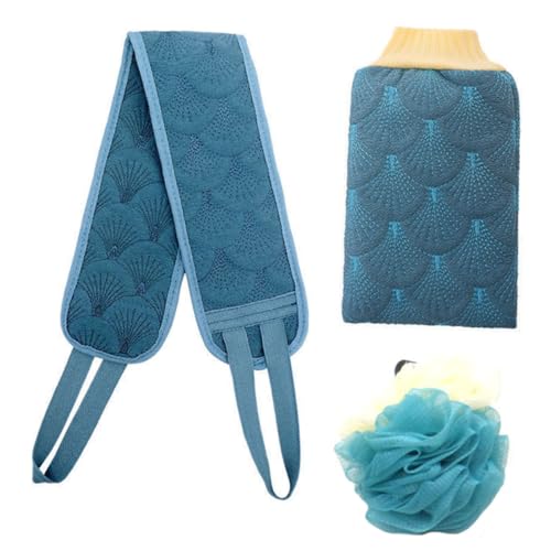 BESTYASH 3 Stück Badetuch Tragbare Dusche Ball Duschstreifen Peeling Rückenschrubber Aus Hautfreundlichem Material Langlebig Praktisch Für Tägliche Tiefenreinigung von BESTYASH