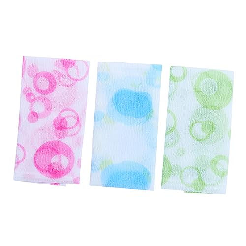 BESTYASH 3 Stück Badetuch mit Langen Streifen Exfolierender Schrubber für Peeling Handtuch Grün Blau und Hautfreundliches Waschwerkzeug für Entspannendes Duscherlebnis von BESTYASH