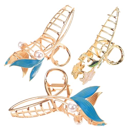 BESTYASH 3 Stück Blume Grab Clip Hair Clip Tulpe Haarklammer Haarspangen für Damenhaarschmuck Mädchen Klauenklammern mit Haarstyling-Clips Haarspangen frauen Legierungsfarbe von BESTYASH