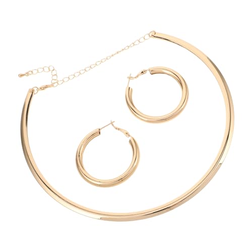 BESTYASH 3 Stück Boho Schmuckset Damen Stilvolle Runde Creolen Minimalistische Choker Halskette in Gold Leicht Komfortabel für Geburtstag Weihnachten und Festliche Anlässe von BESTYASH