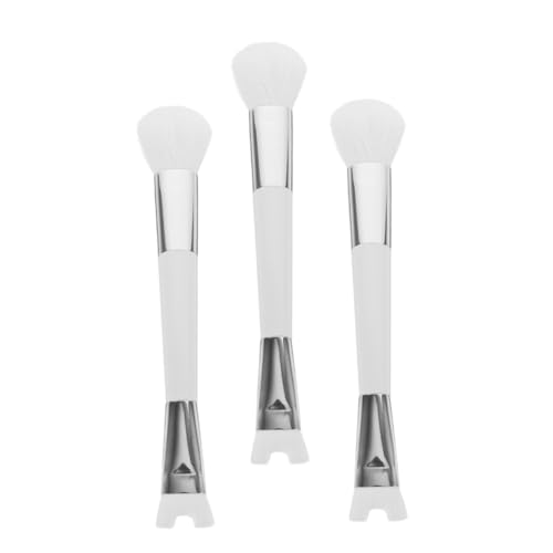 BESTYASH 3 Stück Erröten Pinsel Abgewinkelter Rougepinsel Lidschattenpinsel Für Damen Make -up -pulverbürste Make-up-pinsel Mit Zwei Enden Mädchen Machen Pinsel Nylon Weiß von BESTYASH