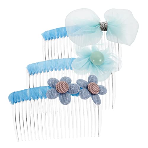 BESTYASH 3 Stück Farbige Stoffgaze Haarschmuck Kämme für Mädchen Romantische Dekorative Haarkämme für Dutt und Hochsteckfrisuren Leicht und Langlebig für Besondere Anlässe von BESTYASH