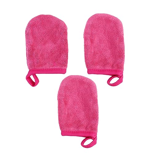 BESTYASH 3 Stück Gesichtsreinigungshandschuhe Weiche Make Up Entferner Puff Wiederverwendbare Reinigungspads für Zarte Hautpflege von BESTYASH