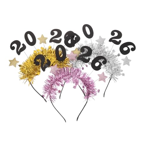 BESTYASH 3 Stück Glitzer Year Headbands mit Sternenmotiv Festliche Haarbänder für Frauen Mädchen Komfortable Silvester Party Haaraccessoires für Weihnachts und Neujahrsfeiern von BESTYASH
