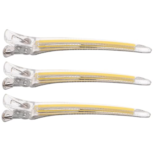 BESTYASH 3 Stück Haarnadel Enten Geeignete Alligator Haarspangen Haarstyling Tools Styling Clips Salon Haarspangen Zubehör Damen Abteilklammern Friseurform Gelb Acryl Kunststoff von BESTYASH
