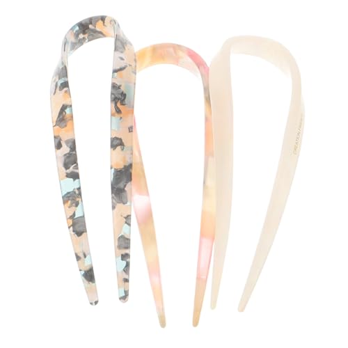 BESTYASH 3stücke U-förmige Haarnadel Aus Acetat Für French-twist-styling Vintage-haarspange Für Damen Und Mädchen Haarstab Zum Stylen Von Frisuren von BESTYASH