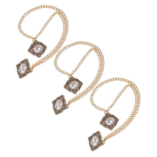 BESTYASH 3 Stück Klassische Brosche mit Kette und Simulation von Perlen für Anzug Hochzeiten und Formelle Anlässe von BESTYASH