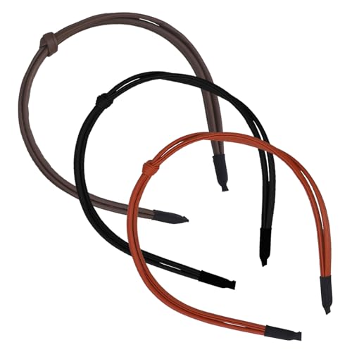 BESTYASH 3stücke Dünnes Stirnband Für Damen Geknotetes Stirnband Aus Leder Haar Styling Zubehör Für Frauen Kopfschmuck Für Teenager Für Dünnes Haar von BESTYASH
