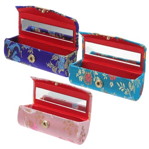 BESTYASH 3 Stück Lippenstiftetuis Lippenstifthalter Für Handtasche Tragbare Make up Organizer Taschen Für Frauen Kleiner Lippenstift Aufbewahrung Für Reisen Und Festivals von BESTYASH