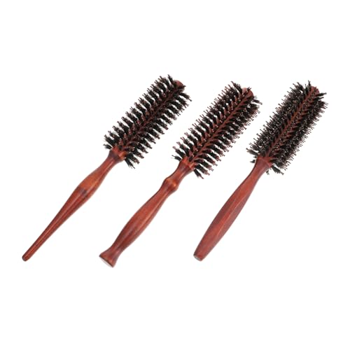 BESTYASH 3stücke Runde Haarbürste Mit Holzgriff Naturborsten Für Frizzfreies Styling Entwirrende Haarbürste Für Männer Und Frauen Zum Stylen Und Locken von BESTYASH