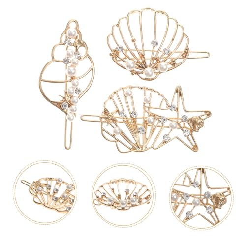 BESTYASH 3 Stück Metallic Perlen Haarklammern Metall Haarklammern mit Perlenbesatz Elegante Haarschmuck accessoires für Damen von BESTYASH