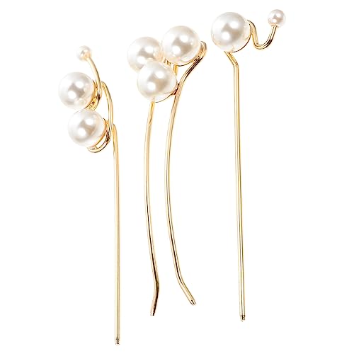 BESTYASH 3 Stück Perlen Haarstäbe für Lange Haare Haarspangen für Hochzeitsfrisuren Tägliches Styling und Besondere Anlässe Haarschmuck Accessoires für Damen von BESTYASH