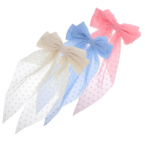 BESTYASH 3 Stück Schleife Haarnadel Haarschleifen Haarbogenklammern Haarspange mit rosa Schleife Schleifenspangen Haarspangen für Mädchen Schleife Haarspange Bowknot-Haarnadel Metall von BESTYASH