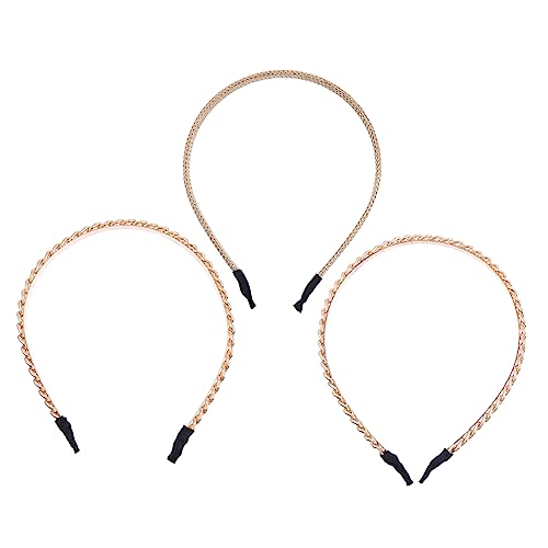 BESTYASH 3 Stück Teiliges Alloy Haarband Eleganter Haarschmuck für Damen und Mädchen Vintage Stirnband mit Ketten Design Geeignet als Braut Haarschmuck für Hochzeit Party und Festliche von BESTYASH