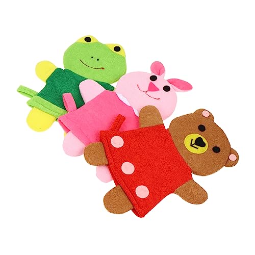 BESTYASH 3 Stück Teiliges Badehandschuh Cartoon Tiermotiv Sanfter Peeling Schwamm mit Massagefunktion Hautschonend und Sicher für Junge Mädchen Kleinkinder und Fördert Durchblutung und von BESTYASH