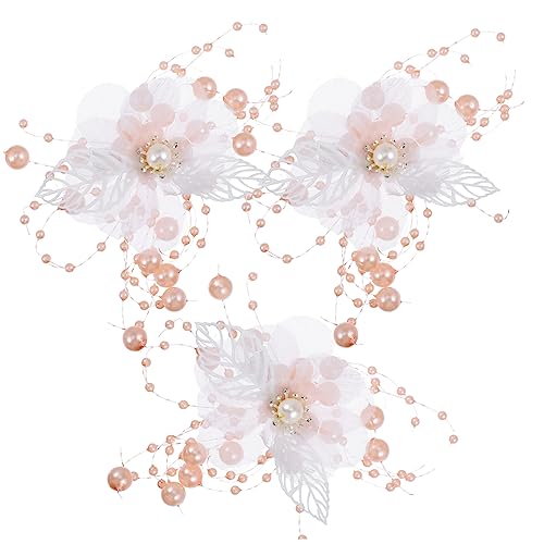 BESTYASH 3 Stück Teiliges Braut Haarornament Set mit Blüten und Perlen Hochzeits Haarnadeln für Damen Leichter Langlebiger Haarschmuck Passend zu Brautkleid und Festlichen von BESTYASH