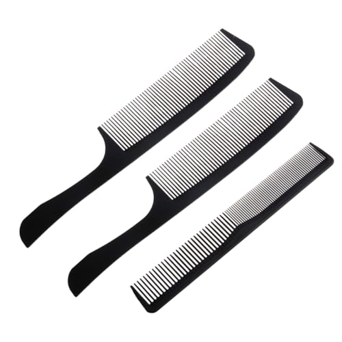BESTYASH 3 Stück Teiliges Carbonfaser haarkamm Apple kämmen und Doppelseitigem Haarschneidekamm Antistatisch Langlebig Kompakt für Reise Salon und Barber Shop Vielseitig für Männer und von BESTYASH