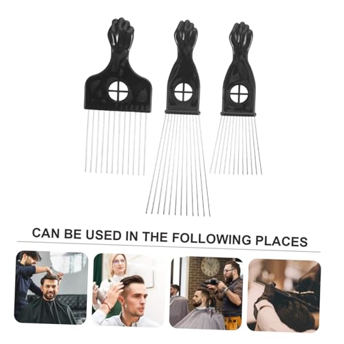 BESTYASH 3 Stück Teiliges Doppelseitiger Edelstahl Haarkamm mit Extra Breiten Zähnen zum Entwirren und Stylen Rostfrei Ergonomisch für Dickes Lockiges und Glattes Haar Herren Bart Haarpick von BESTYASH