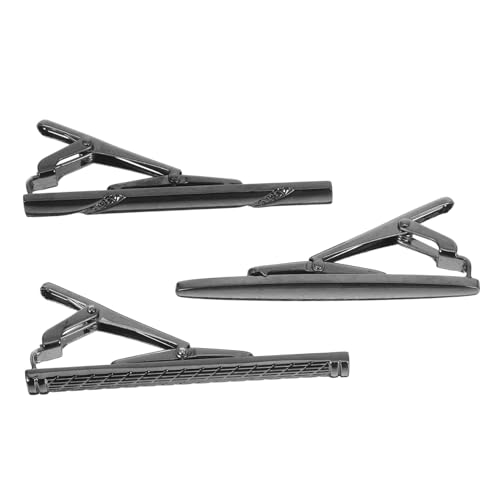 BESTYASH 3 Stück Teiliges Eleganter Herren-tie Clips aus Kupfer Schwarz Gravierte Krawattenhalter für Business Hochzeit Konferenzen Modische Langlebige Anstecknadeln für Stilvolle Outfits von BESTYASH