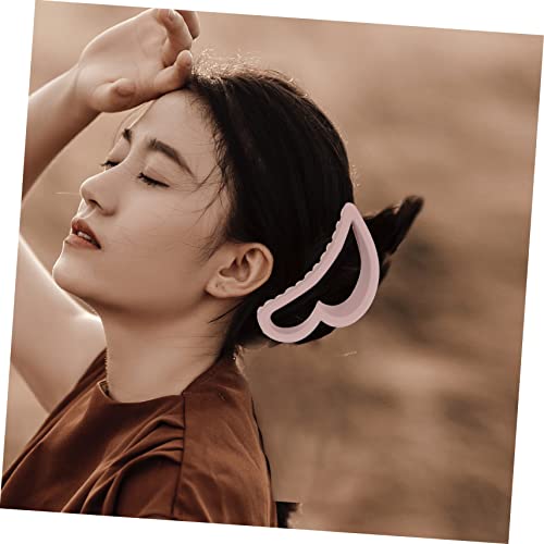 BESTYASH 3 Stück Teiliges Große Matte Herz Haarspangen aus Robustem Material Starke Klammern für Langes Haar Stylische Damen Haarschmuck Clips Grün Rosa und Schonend und Rutschfest von BESTYASH
