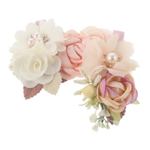 BESTYASH 3 Stück Teiliges Kleine Blüten-haarklammern in Zartem Rosa Leichte Haarspangen mit Prinzessinnen-design für Blumenmädchen Hochzeitsschmuck für Mädchen und Brautjungfern von BESTYASH
