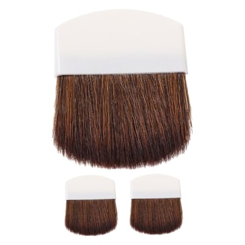 BESTYASH 3 Stück Teiliges Mini Make Up Pinselset mit Kurzem Kunststoffgriff Halbrund Flacher Gesichtspinsel für Foundation Losen Puder und Lidschatten Kompakt und Langlebig für Anlässe von BESTYASH