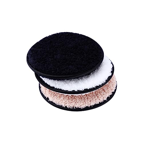 BESTYASH 3 Stück Teiliges Waschbares Gesichtsreinigungspad Doppelseitige Makeup Entferner Tücher Weiß Kaffee Schwarz für Sanfte Hautpflege und Gründliche von BESTYASH