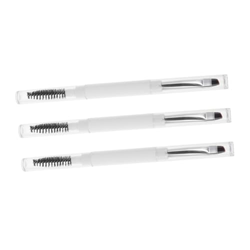 BESTYASH 3 Stück Tragbarer Make-up-Pinsel Professionelle Lidschattenpinsel Doppel -Make -up -Pinsel wimpern lift bürste zweiseitiger Rougepinsel Lidschatten bürsten Polyesterfaser Weiß von BESTYASH