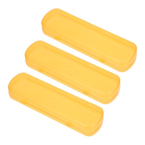 BESTYASH 3 Stück Zahnpastakartuschen-Set Reisezubehör tragbare Zahnbürste Container Zahnbürste Fall Zahnbürstenhalter Reiseetui Zahnbürsten Organizer pp Yellow von BESTYASH