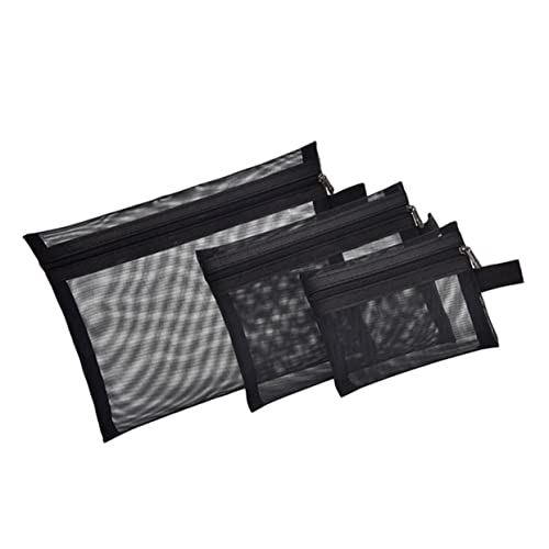 BESTYASH 3 Stück Reise Kulturbeutel Aus Netzstoff Für Damen Transparente Kosmetiktaschen Mit Reißverschluss Für Make up Reiseaccessoires Und Toilettenartikel Praktisch Und Leicht von BESTYASH