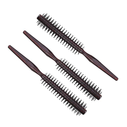 BESTYASH 3 Stücke Runder Haarkamm Aus Holz Professionelle Haarbürste Für Locken Kamm Für Dickes Lockiges Haar Haarkamm Für Männer Und Frauen Für Friseursalons Und Zuhause von BESTYASH