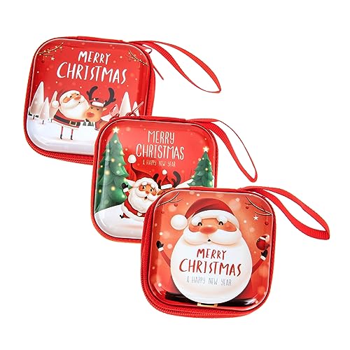 BESTYASH 3stücke Teiliges Weihnachts-münzbeutel Aus Zipper Design Für Sichere Aufbewahrung Für Dekoration Und Täglichen Gebrauch von BESTYASH