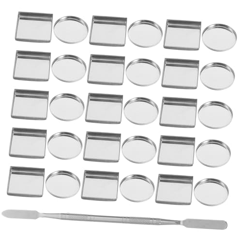 BESTYASH 31stücke Teiliges Make-up-pfannen Runden Und Quadratischen Metall-pfannen Für Lidschatten Und Lippenstift Inklusive Mischspatel Für -kosmetikorganisation Und Kreative von BESTYASH