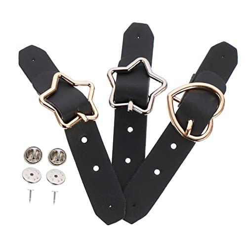 BESTYASH 3St Nagelfreie Lederschnalle blackh swor Ersatzgürtelschnalle Kleiderschnallengürtel Kurzer Schnallengürtel Gürtel mit PU-Schnalle Kragenschnalle Minirock mit Lederschnalle Metall von BESTYASH