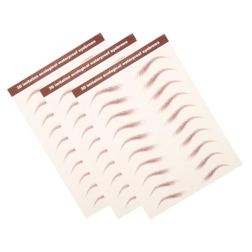 BESTYASH 3blätter Augenbrauen Aufkleber Braun Abziehen Formen Kostüm Transfer-aufkleber Für Make-up Schnell Anwendbar Hautverträglich Sicher Einfach Zu Verwenden von BESTYASH