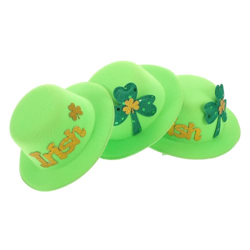 BESTYASH 3pcs Hut Haarnadeln Glitzer Haare St. Patricks Day Haarklammern Feastive Kopfbedeckungskostümzubehör Für Erwachsene Und Kinder von BESTYASH