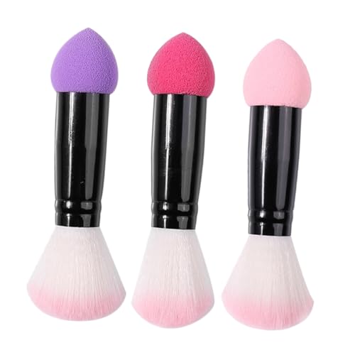 BESTYASH 3stücke Doppelseitiger Make-up Pinsel Für Puder Mit Kosmetik-tools Für Flüssiges Und Concealer Geeignet Für Damen Und Reisen von BESTYASH