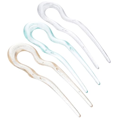 BESTYASH 3stücke Haarstäbe U-förmige Haarnadeln Französische Haarnadeln Für Dickes Haar Haargabel Haarteile Für Frauen Haarschmuck Accessoires Für Langes Haar Für Frauen von BESTYASH