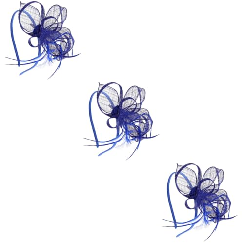 BESTYASH 3stücke Tea Party Fascinator Haarband Für Damen Hochzeits Und Geburtstagsaccessoire Mit Federn Und Netzmaterial Für Partys Und Besondere Anlässe von BESTYASH