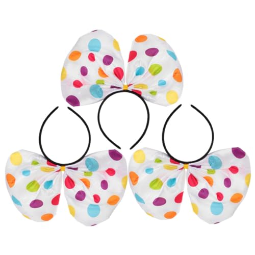 BESTYASH 3stücke Teiliges Clown-kostüm-haarband Mit Bunten Punkten Bequeme Kopfband Für Halloween Karneval Cosplay Und Festliche Anlässe Für Junge Mädchen Und Erwachsene von BESTYASH