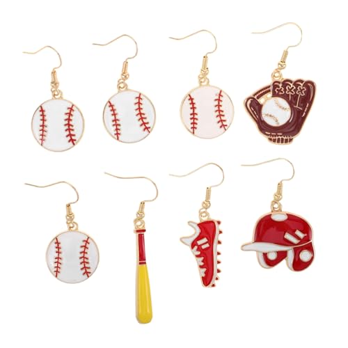 BESTYASH 4paar Baseball-ohrringe Für Frauen Süße Tropfenohrringe Mit Sportmotiv Verspieltes Schmuck Baseball-fans Und Freundinnen von BESTYASH