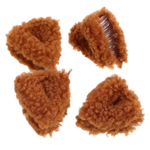 BESTYASH 4 STÜCKE Flauschige Katzenohren Haarklammern Weiche Plüsch Haarspangen Kleine Krallenclips Schonend für Dünnes Haar Damen Mädchen Modischer Haarschmuck für Alltag Party Cosplay von BESTYASH