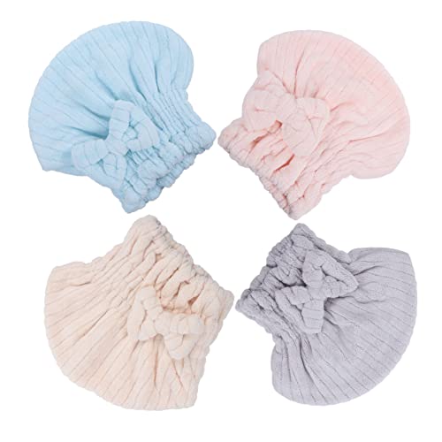 BESTYASH 4 STÜCKE Haarturban aus Mikrofaser Schnelltrocknendes Handtuch für Super Saugfähig für Bad Gym und Reisen Bunten Farben von BESTYASH